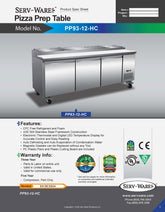 12 Pan Pizza Prep Table, PP93-12-HC